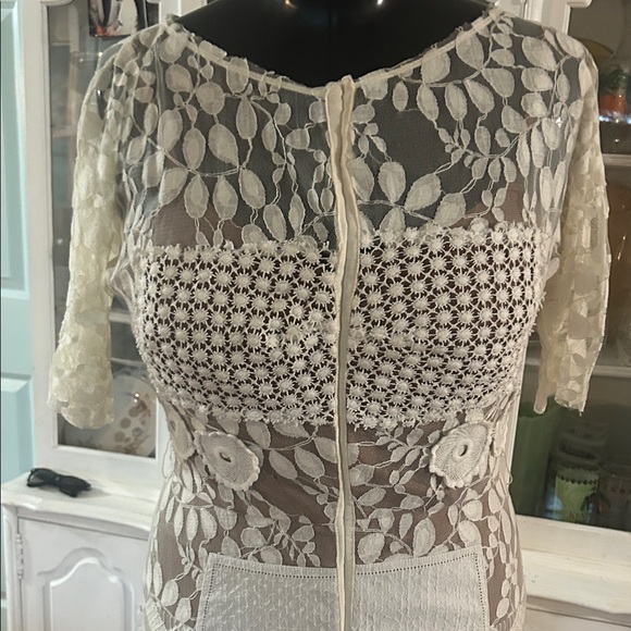 Byron Lars Cream and Black Midi Dress - Picture 2 of 10